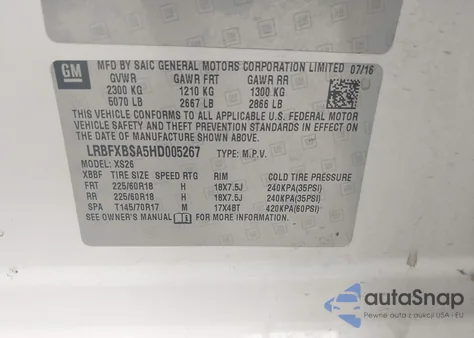 2017 Buick Envision Essence z USA, uszkodzony, nr VIN LRBFXBSA5HD005267